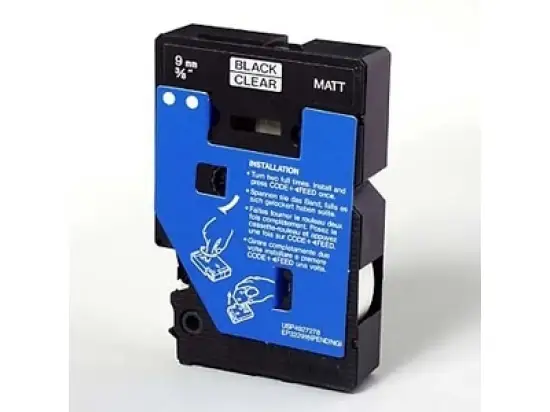 Schriftband-Kassette Brother TC-M91 schwarz auf transparent 9mm/7,7m laminiert