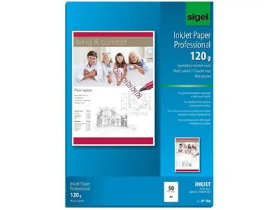 Papier Sigel IP182 A4, 120g, weiß, Pack 50 Blatt
