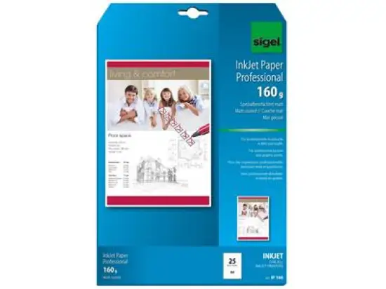 Papier Sigel IP186 A4, 160g, weiß, Pack 25 Blatt