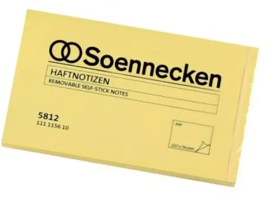 Haftnotiz Soennecken 111115610 5812 125 x 75 mm, Block mit 100 Blatt, gelb