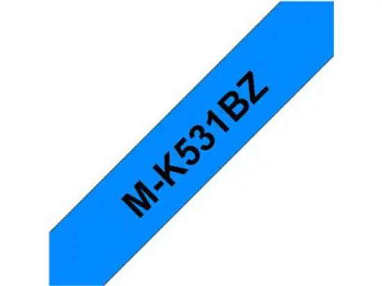 Schriftband-Kassette Brother MK531BZ schwarz auf blau 12mm/8m nicht laminiert
