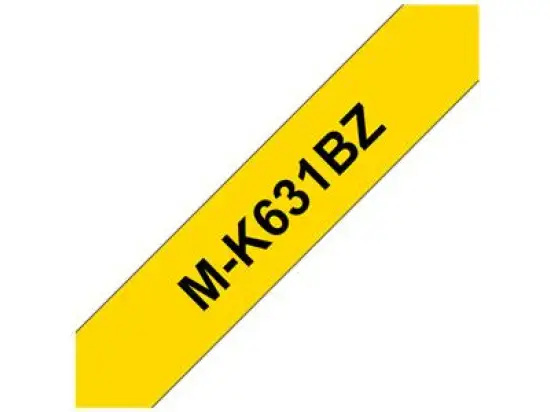 Schriftband-Kassette Brother MK631BZ schwarz auf gelb 12mm/8m nicht laminiert