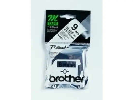 Schriftband-Kassette Brother MK221BZ schwarz auf weiß 9mm/8m schwarz nicht laminiert