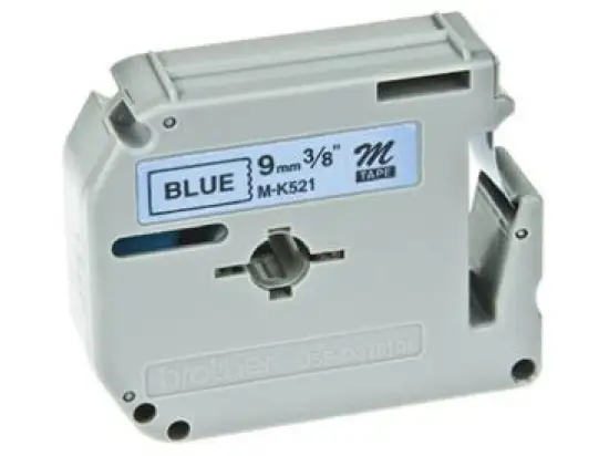 Schriftband-Kassette Brother MK521BZ schwarz auf blau 9mm/8m nicht laminiert