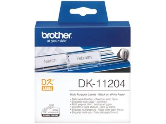 Mehrzwecketiketten Brother DK-11204 17 x 54 mm, selbstklebend, Pack 400 Stk/1 Rolle