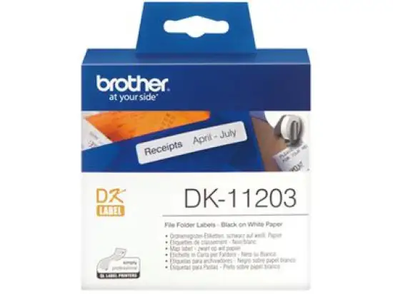 Ordnerregister-Etiketten Brother DK-11203 17 x 87 mm, selbstklebend, Pack 300 Stk/1 Rolle