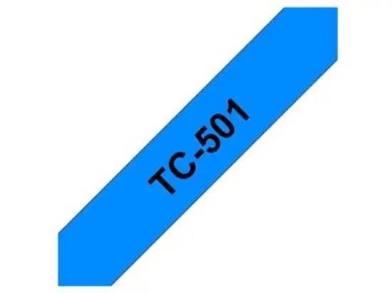 Schriftband-Kassette Brother TC-501 schwarz auf blau 12mm/7,7m laminiert