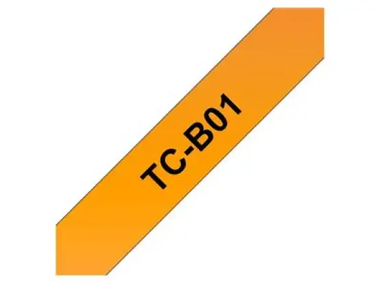 Schriftband-Kassette Brother TC-B01 schwarz auf signalorange 12mm/6,7m laminiert