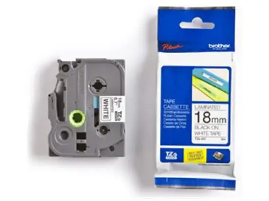 Schriftband-Kassette Brother TZe-N241 schwarz auf weiß 18mm/8m unlaminiert