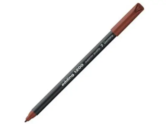 Fasermaler Edding 1200 4-1200007 0,5-1mm, Rundspitze, auswaschbar, braun, Pack 10 Stk