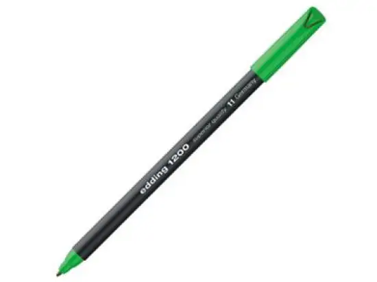 Fasermaler Edding 1200 4-1200011 0,5-1mm, Rundspitze, auswaschbar, hellgrün, Pack 10 Stk