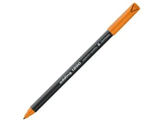 Fasermaler Edding 1200 4-1200006 0,5-1mm, Rundspitze, auswaschbar, orange, Pack 10 Stk