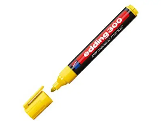 Permanentmarker Edding 300 4-300005 1,5-3mm, Rundspitze, gelb, Pack 10 Stk
