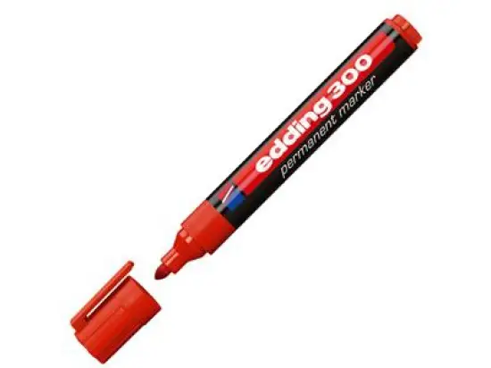 Permanentmarker Edding 300 4-300002 1,5-3mm, Rundspitze, rot