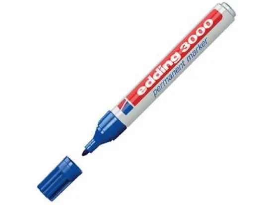 Permanentmarker Edding 3000 4-3000003 1,5-3mm, Rundspitze, blau