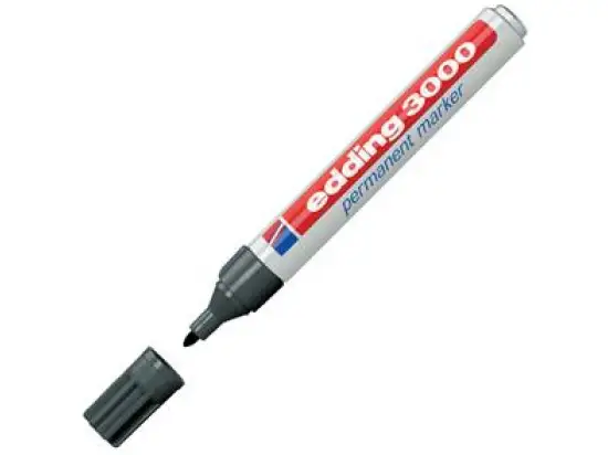 Permanentmarker Edding 3000 4-3000012 1,5-3mm, Rundspitze, grau