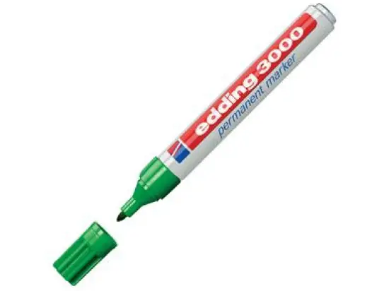 Permanentmarker Edding 3000 4-3000004 1,5-3mm, Rundspitze, grün