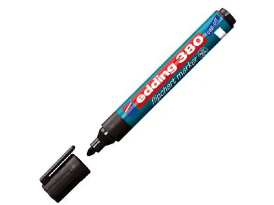 Flipchartmarker Edding 380 4-380001 1,5-3mm, Rundspitze, schwarz