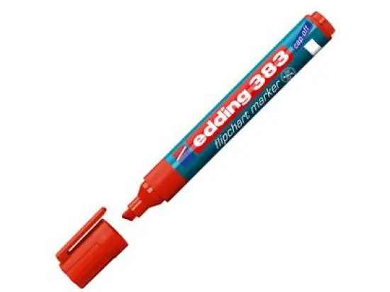 Flipchartmarker Edding 383 4-383002 1-5mm, Keilspitze, rot