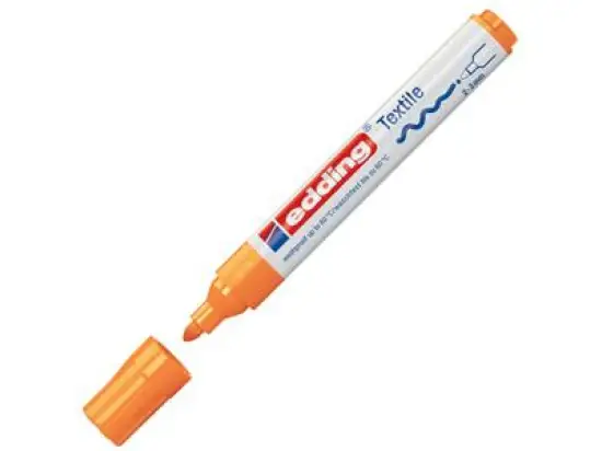 Textilmarker Edding 4500 4-4500066 2-3mm, Rundspitze, neonorange, Pack 10 Stk