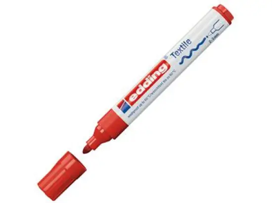 Textilmarker Edding 4500 4-4500002 2-3mm, Rundspitze, rot, Pack 10 Stk