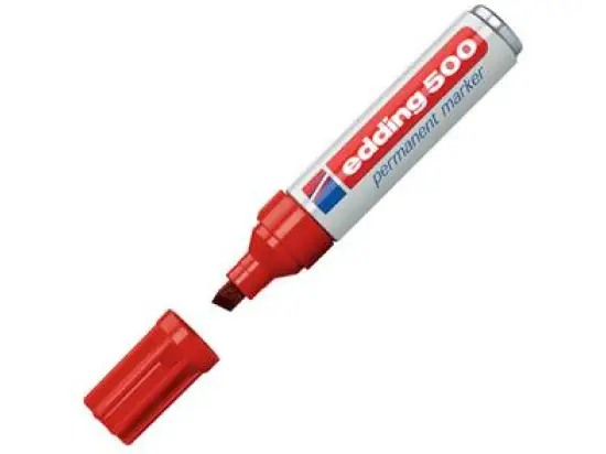 Permanentmarker Edding 500 4-500002 2-7mm, Keilspitze, rot
