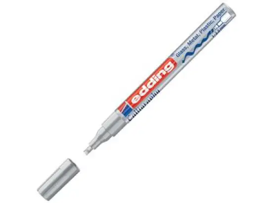 Glanzlack-Marker Edding 753 4-753054 1-2,5mm, Kalligrafie-Spitze, silber, Pack 10 Stk