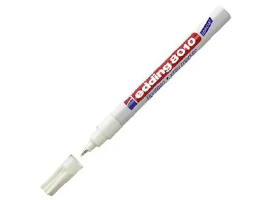 Röntgenmarker Edding 8010 4-8010049 0,8mm, Rundspitze, wasserfest, weiß, Pack 10 Stk