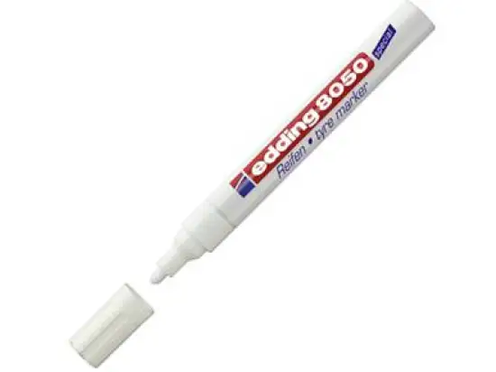 Reifenmarker Edding 8050 4-8050049 2-4mm, Rundspitze, wasserfest, weiß