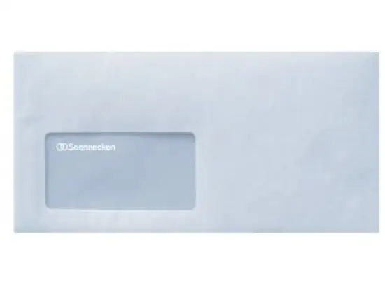 Briefumschlag Soennecken 327666401 1334 DIN lang mit Fenster selbstklebend weiß 75g, Pack 25 Stk