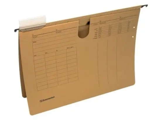 Hängehefter Soennecken 122110572 2049 Karton, kaufmännische Heftung, naturbraun, Sichtreiter, Pack 25 Stk