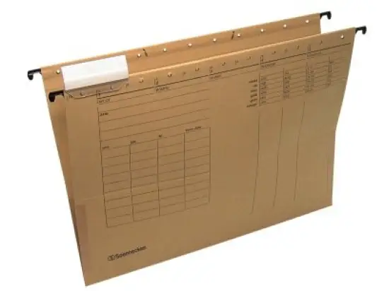 Hängetasche Soennecken 122110972 2051 chamois, Karton, Sichtreiter, seitliche Frösche, Pack 25 Stk