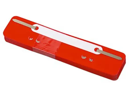 Heftstreifen Soennecken 125244530 3170 kurz, Kunststoffdeckleiste (PP), rot, Pack 25 Stk