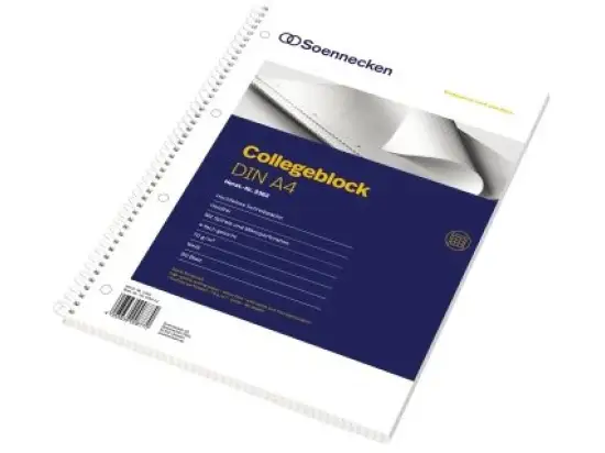 Collegeblock Soennecken 111106602 2362 A4, kariert, 80 Blatt, ecf
