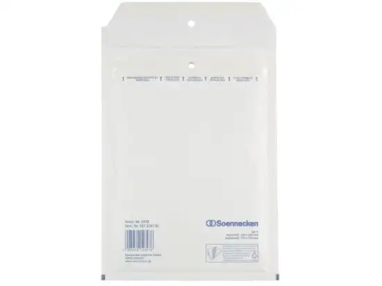 Luftpolstertasche Soennecken 327216501 2372 Größe: C/0, 140x215mm, Kraftpapier, weiß, Pack 100 Stk