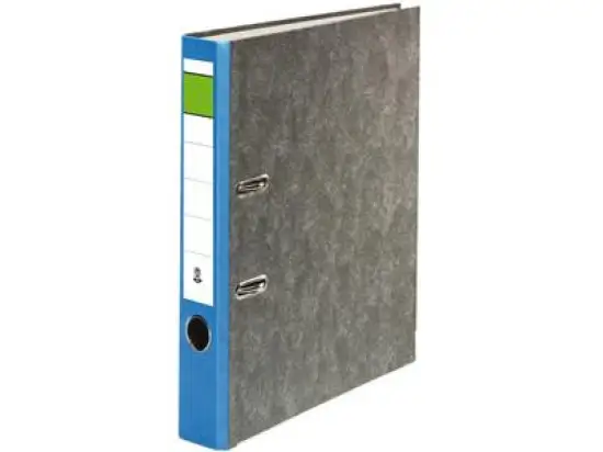 Ordner 120007050 A4, 50mm, Pappe/Wolkenmarmor, blauer Rücken