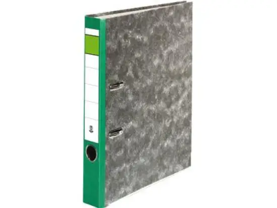 Ordner 120007060 A4, 50mm, Pappe/Wolkenmarmor, grüner Rücken