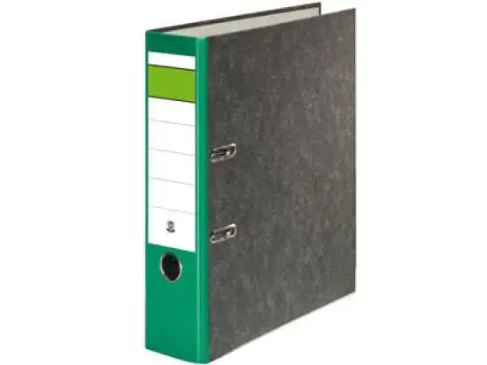 Ordner 120006960 A4, 80mm, Pappe/Wolkenmarmor, grüner Rücken