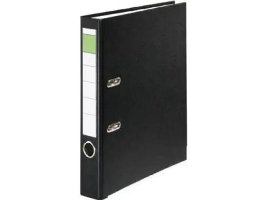 Ordner 10077964 S50 A4, 50mm, Pappe/PP-Folie, Wechselfenster, schwarz