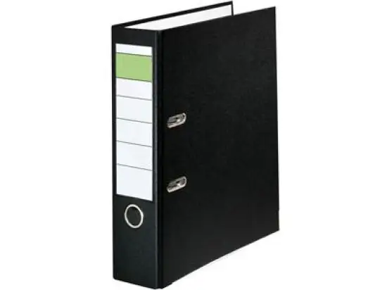 Ordner 10077816 S80 A4, 80mm, Pappe/PP-Folie, Wechselfenster, schwarz