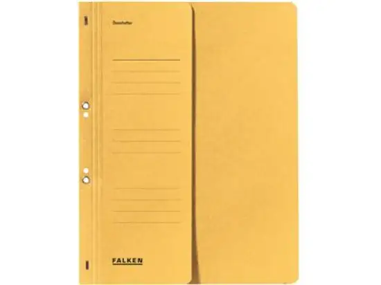 Ösenhefter Falken 80003825 A4, 1/2-VD, Manilakarton 250g, kaufmännische Heftung, gelb