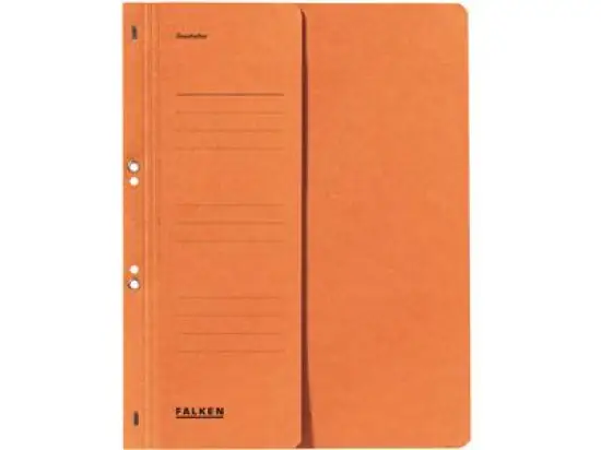 Ösenhefter Falken 80000516 A4, 1/2-VD, Manilakarton 250g, kaufmännische Heftung, orange