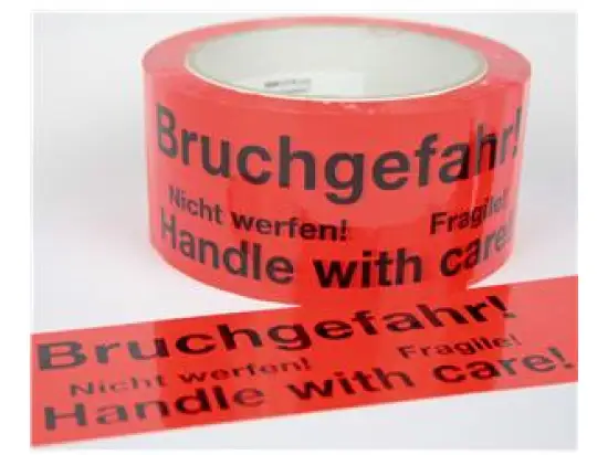 Packband "Bruchgefahr" 164222230 50 mm x 66 m, Kunststoff (PP), orangerot mit schwarzem Aufdruck