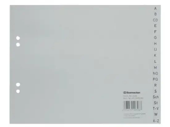 Register Soennecken 121049000 1520 A4 halbe Höhe A-Z Kunststoff (PP), grau