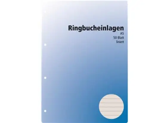 Ringbucheinlage Landre 100050495 A5, liniert, Pack 50 Blatt