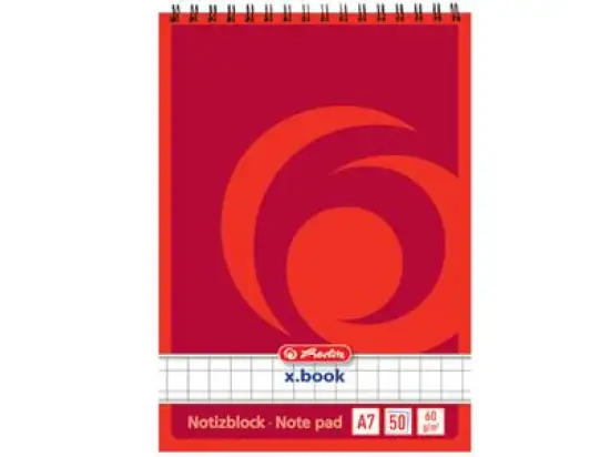 Spiralblock Herlitz 110734 A7 kariert 40 Blatt holzfrei