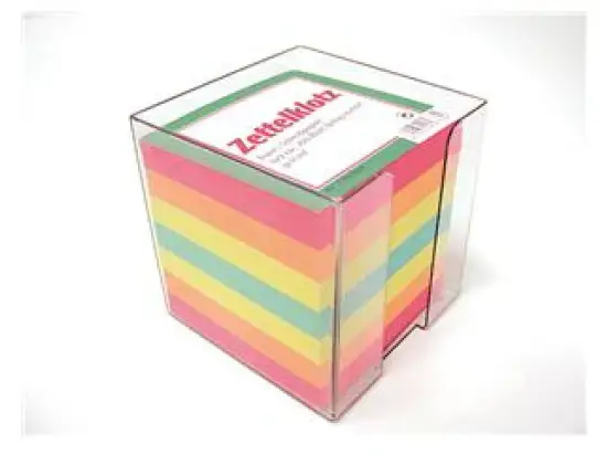 Zettelbox Landre 100420101 rauch 10x10x10cm farbige Einlageblätter 9x9cm