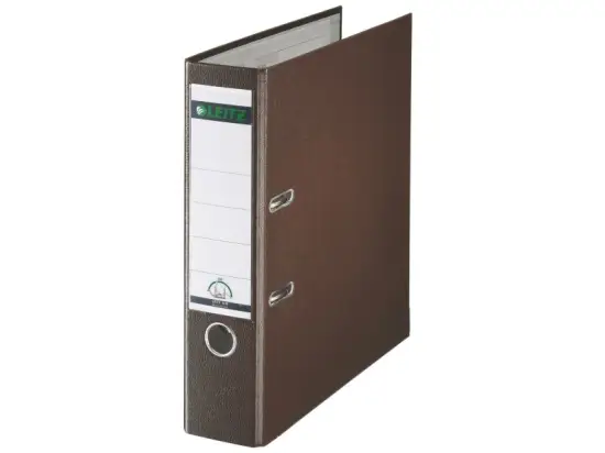 Ordner Leitz 1010-50-75 10105075 A4, 80mm, Pappe/PP-Folie, Wechselfenster, braun