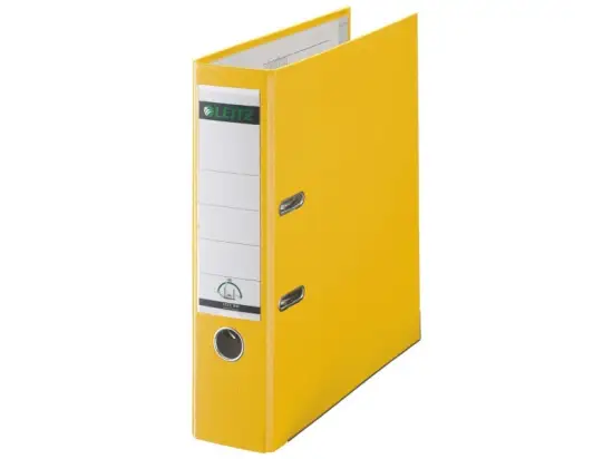 Ordner Leitz 1010-50-15 10105015 A4, 80mm, Pappe/PP-Folie, Wechselfenster, gelb