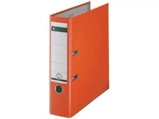 Ordner Leitz 1010-50-45 10105045 A4, 80mm, Pappe/PP-Folie, Wechselfenster, orange